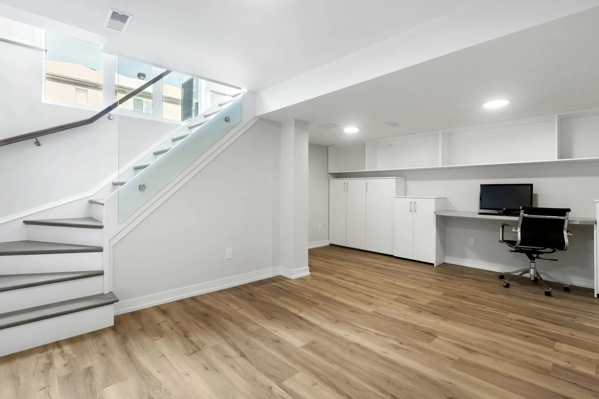 Finished basement living space