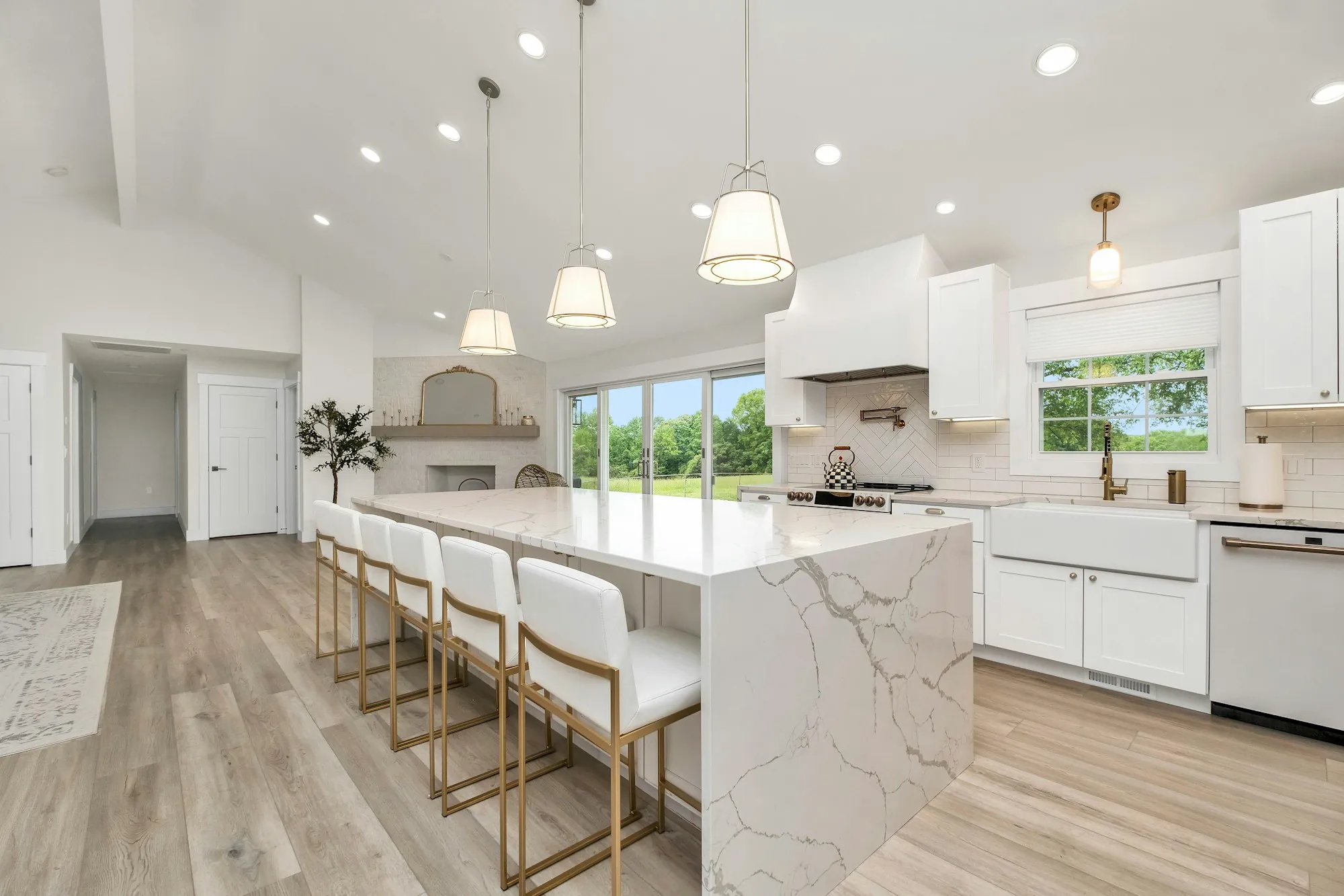 Finished kitchen remodel with a work island