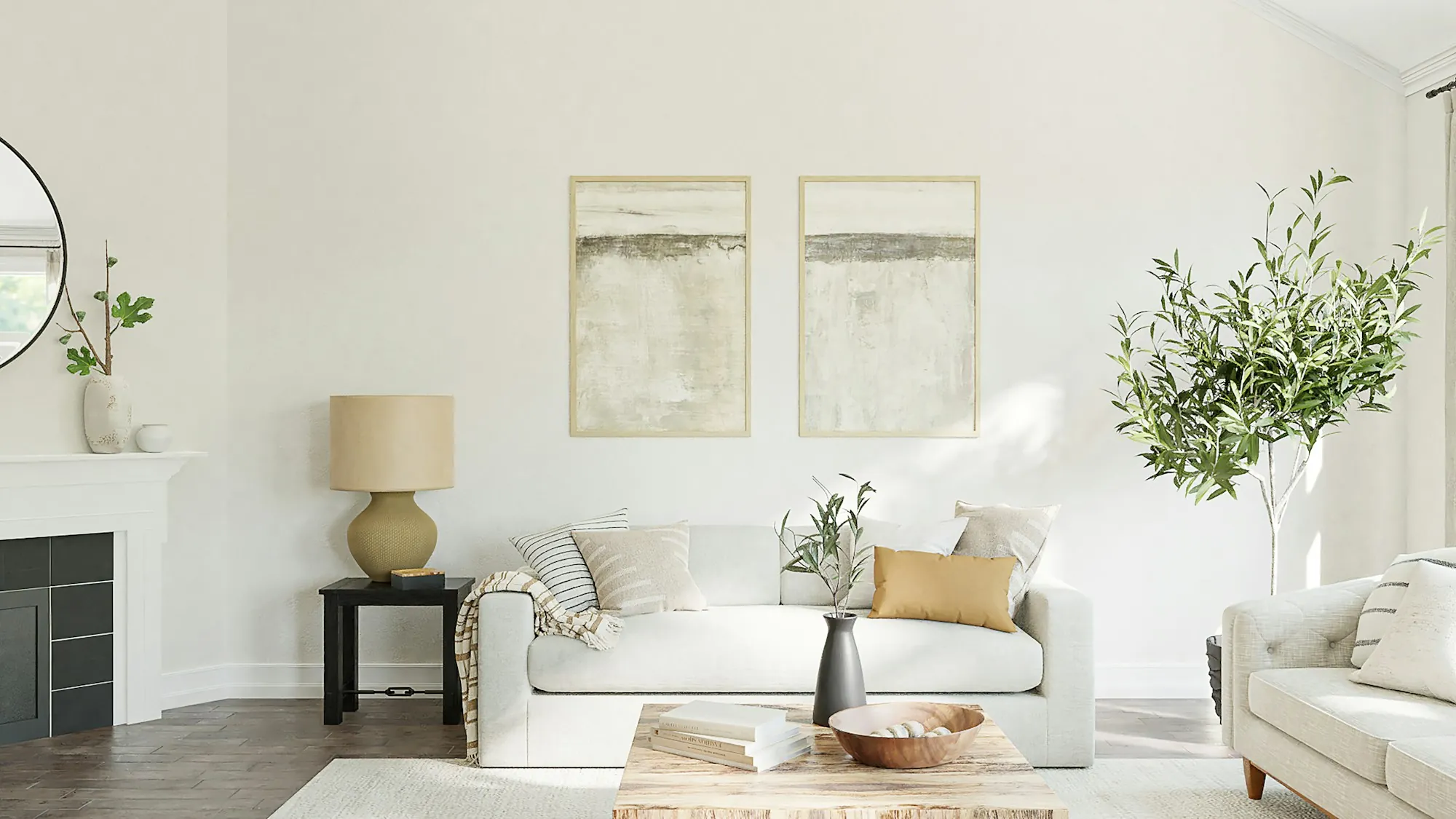 Open living area in a renovated home